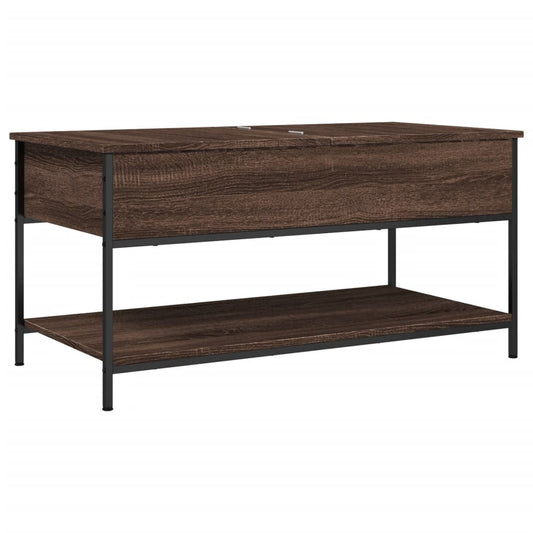 Coffee Table Brown Oak 100x50x50 cm Engineered Wood and Metal Coffee Table Brown Oak 100x50x50 cm Engineered Wood and Metal