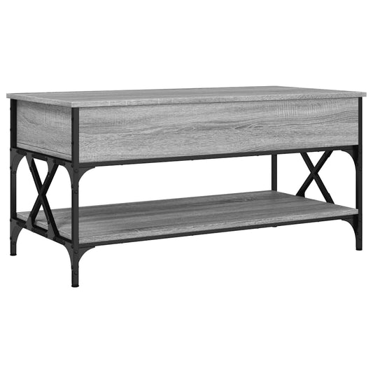 Coffee Table Grey Sonoma 100x50x50 cm Engineered Wood and Metal Coffee Table Grey Sonoma 100x50x50 cm Engineered Wood and Metal