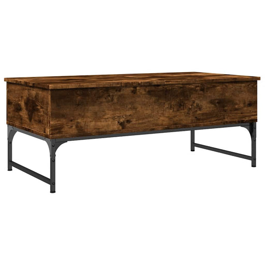 Coffee Table Smoked Oak 100x50x40 cm Engineered Wood and Metal Coffee Table Smoked Oak 100x50x40 cm Engineered Wood and Metal