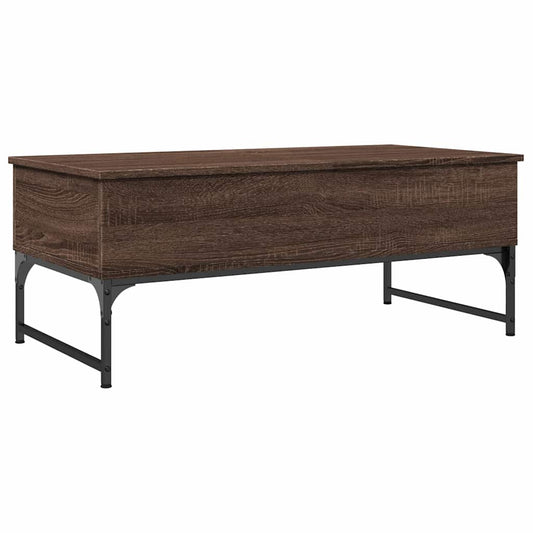 Coffee Table Brown Oak 100x50x40 cm Engineered Wood and Metal Coffee Table Brown Oak 100x50x40 cm Engineered Wood and Metal