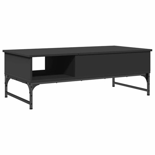 Coffee Table Black 100x50x35 cm Engineered Wood and Metal Coffee Table Black 100x50x35 cm Engineered Wood and Metal