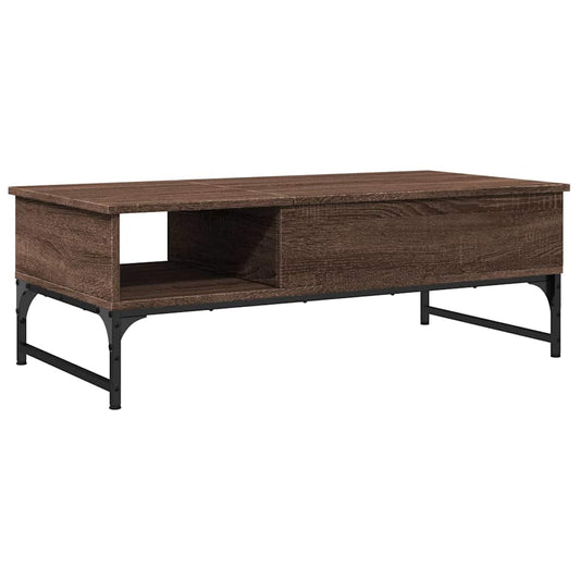 Coffee Table Brown Oak 100x50x35 cm Engineered Wood and Metal Coffee Table Brown Oak 100x50x35 cm Engineered Wood and Metal
