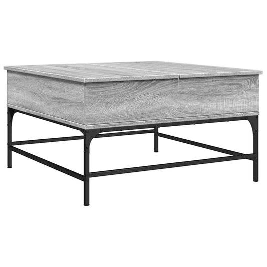 Coffee Table Grey Sonoma 80x80x45 cm Engineered Wood and Metal Coffee Table Grey Sonoma 80x80x45 cm Engineered Wood and Metal