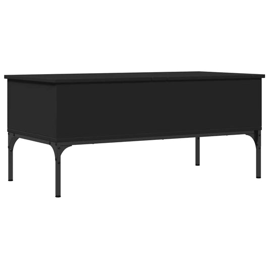 Coffee Table Black 100x50x45 cm Engineered Wood and Metal Coffee Table Black 100x50x45 cm Engineered Wood and Metal
