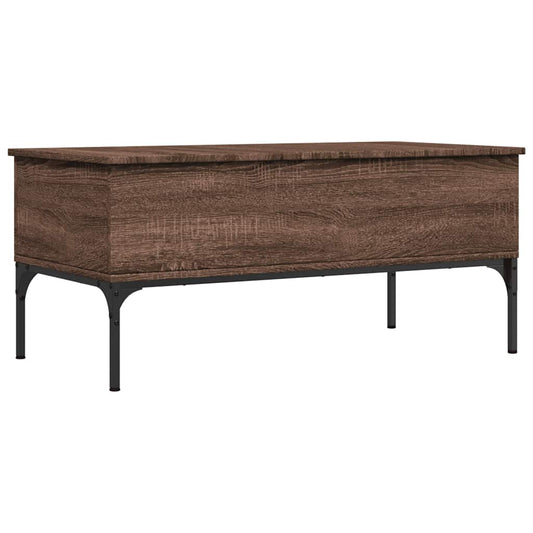 Coffee Table Brown Oak 100x50x45 cm Engineered Wood and Metal Coffee Table Brown Oak 100x50x45 cm Engineered Wood and Metal