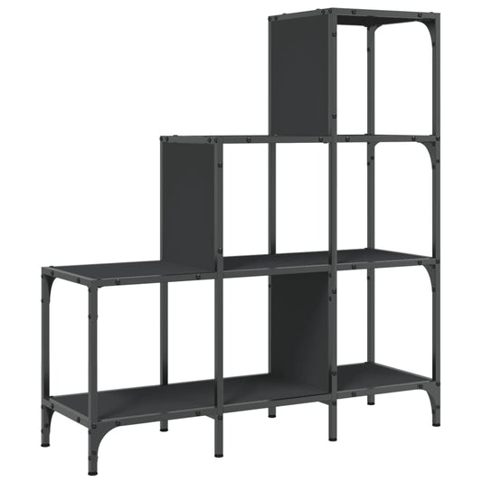 Bookcase Black 92x30x102 cm Engineered Wood and Metal Bookcase Black 92x30x102 cm Engineered Wood and Metal