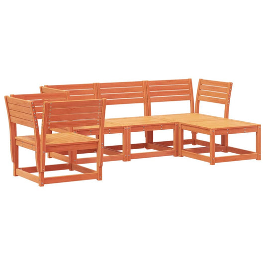 5 Piece Garden Lounge Set Wax Brown Solid Wood Pine 5 Piece Garden Lounge Set Wax Brown Solid Wood Pine