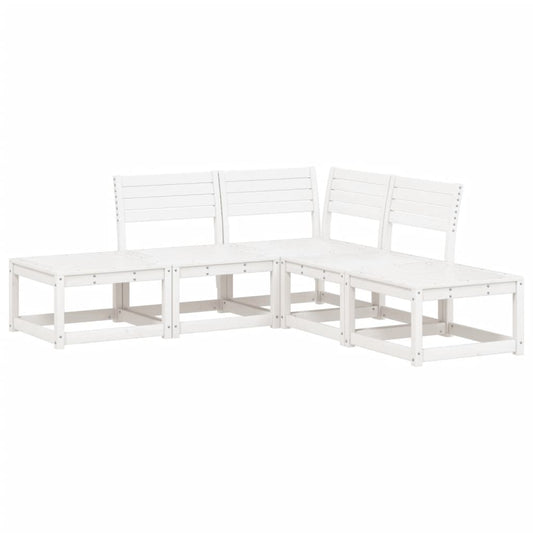 5 Piece Garden Sofa Set White Solid Wood Pine 5 Piece Garden Sofa Set White Solid Wood Pine