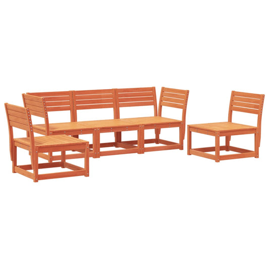 5 Piece Garden Sofa Set Wax Brown Solid Wood Pine 5 Piece Garden Sofa Set Wax Brown Solid Wood Pine