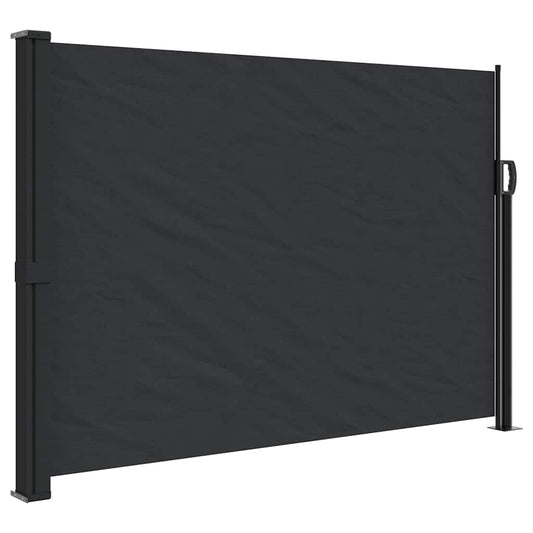 Retractable Side Awning Black 140x500 cm Retractable Side Awning Black 140x500 cm