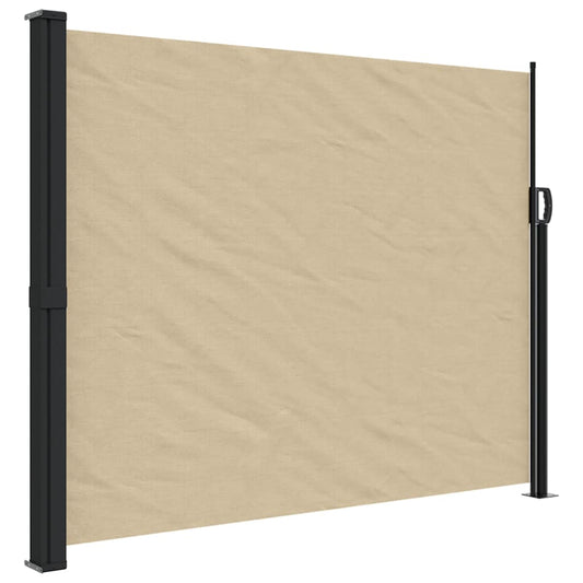 Retractable Side Awning Beige 160x600 cm Retractable Side Awning Beige 160x600 cm