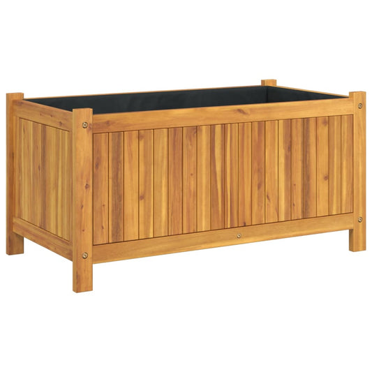 Garden Planter with Liner 80x42x40 cm Solid Wood Acacia Garden Planter with Liner 80x42x40 cm Solid Wood Acacia