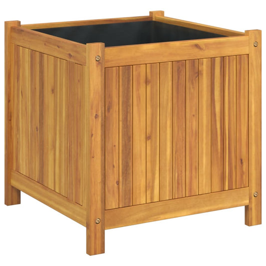 Garden Planter with Liner 50x50x50 cm Solid Wood Acacia Garden Planter with Liner 50x50x50 cm Solid Wood Acacia