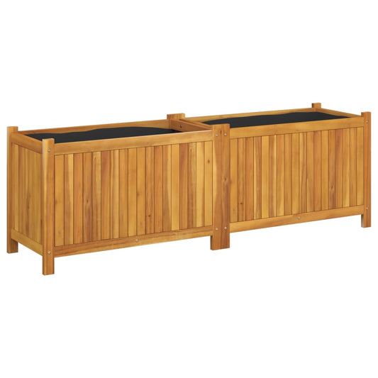 Garden Planter with Liner 153x38.5x50 cm Solid Wood Acacia Garden Planter with Liner 153x38.5x50 cm Solid Wood Acacia