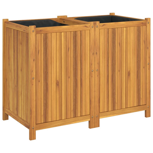 Garden Planter with Liner 100x50x75 cm Solid Wood Acacia Garden Planter with Liner 100x50x75 cm Solid Wood Acacia