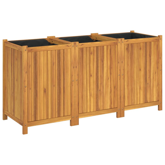 Garden Planter with Liner 150x50x75 cm Solid Wood Acacia Garden Planter with Liner 150x50x75 cm Solid Wood Acacia