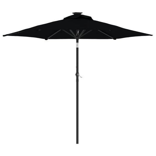 Garden Parasol with Steel Pole Black 225x225x212 cm Garden Parasol with Steel Pole Black 225x225x212 cm