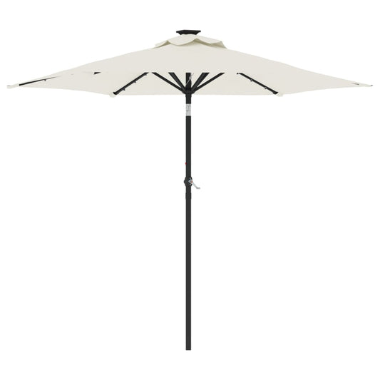 Garden Parasol with LEDs and Steel Pole White 225x225x212cm Garden Parasol with LEDs and Steel Pole White 225x225x212cm