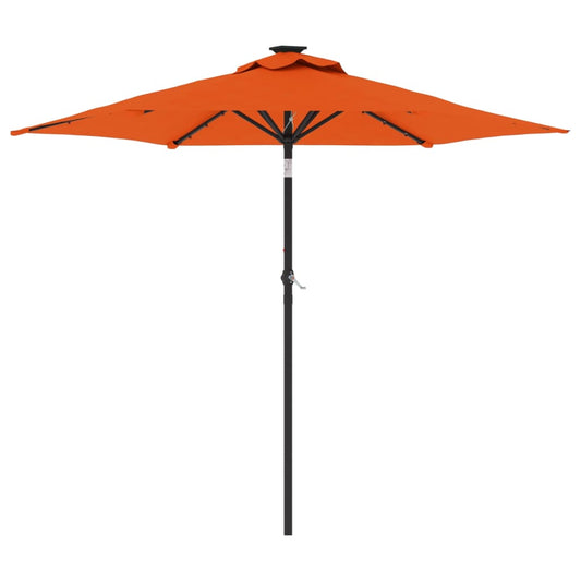 Garden Parasol with LEDs and Steel Pole Terracotta 225x225x212cm Garden Parasol with LEDs and Steel Pole Terracotta 225x225x212cm