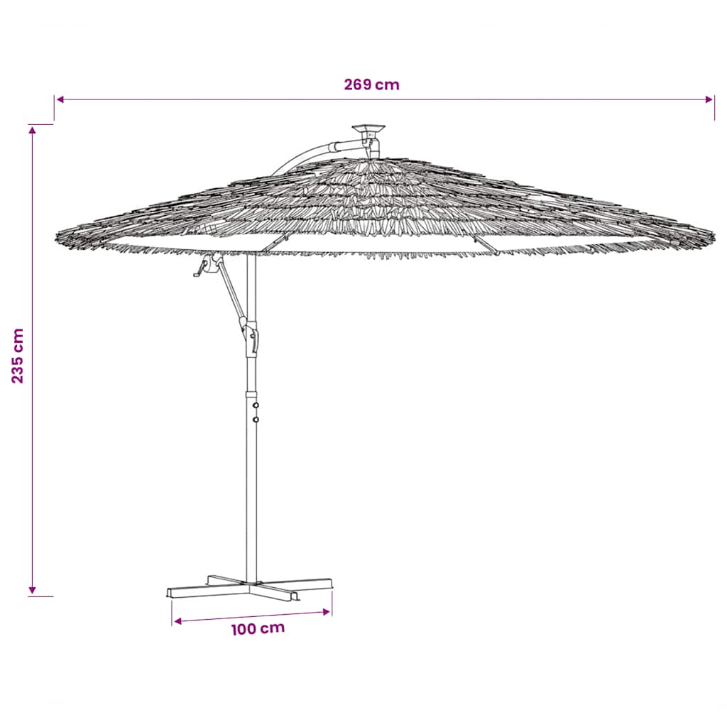 Garden Parasol with Steel Pole Blue 269x269x235 cm