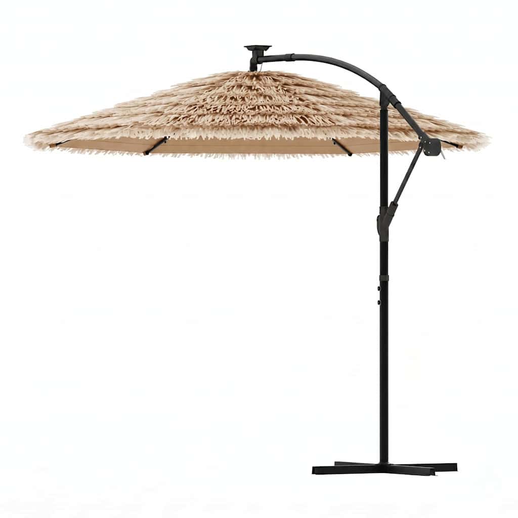 Garden Parasol with Steel Pole Brown 290x290x238 cm