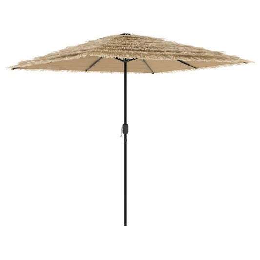 Garden Parasol with LEDs and Steel Pole Brown 248x248x248 cm Garden Parasol with LEDs and Steel Pole Brown 248x248x248 cm