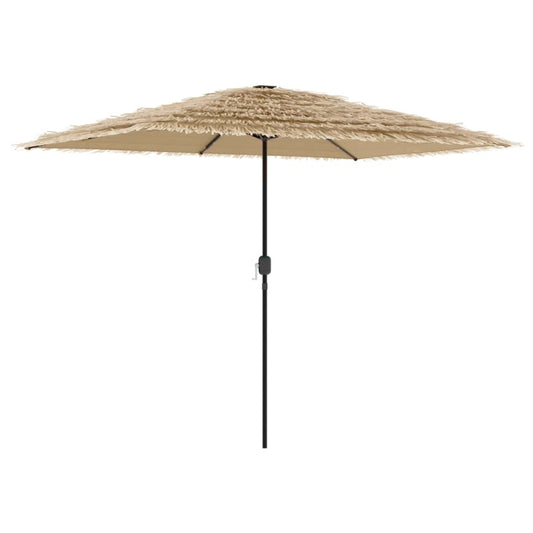Garden Parasol with LEDs and Steel Pole Brown 300x200x250 cm Garden Parasol with LEDs and Steel Pole Brown 300x200x250 cm