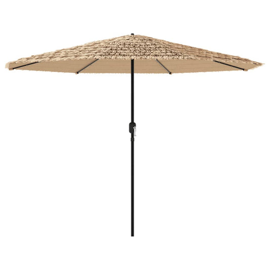 Garden Parasol with LEDs and Steel Pole Brown 388x388x248 cm Garden Parasol with LEDs and Steel Pole Brown 388x388x248 cm
