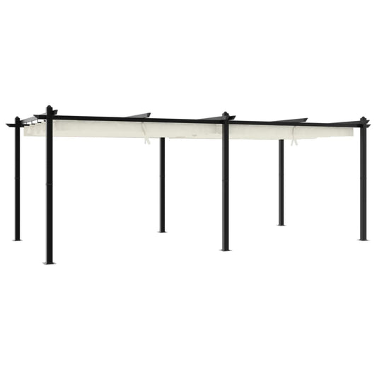 Garden Gazebo with Retractable Roof Cream 3x6 m Aluminium Garden Gazebo with Retractable Roof Cream 3x6 m Aluminium