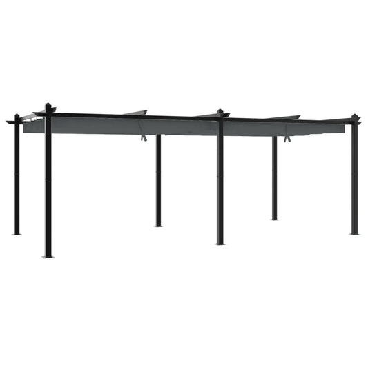 Garden Gazebo with Retractable Roof Anthracite 3x6 m Aluminium Garden Gazebo with Retractable Roof Anthracite 3x6 m Aluminium