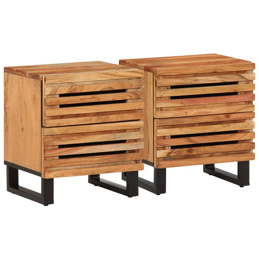 Bedside Cabinets 2 pcs 40x34x46 cm Solid Wood Acacia Bedside Cabinets 2 pcs 40x34x46 cm Solid Wood Acacia