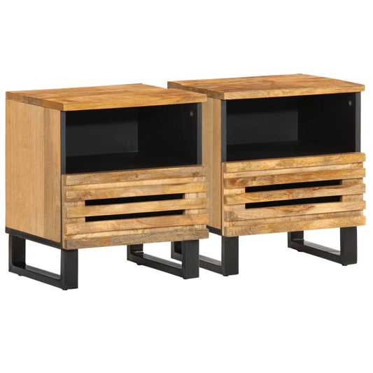 Bedside Cabinets 2 pcs 40x34x46 cm Solid Wood Rough Mango Bedside Cabinets 2 pcs 40x34x46 cm Solid Wood Rough Mango