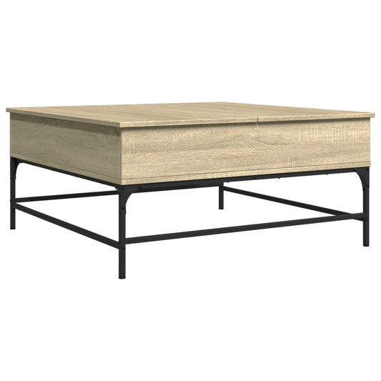 Coffee Table Sonoma Oak 95x95x45 cm Engineered Wood and Metal Coffee Table Sonoma Oak 95x95x45 cm Engineered Wood and Metal