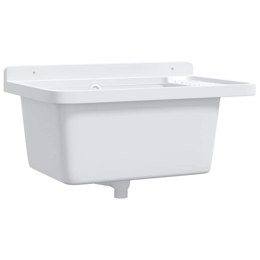Utility Sink for Wall Mounting White 60x40x28 cm Resin Utility Sink for Wall Mounting White 60x40x28 cm Resin