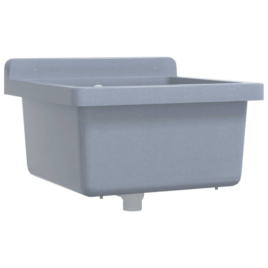 Sink Washbasin for Wall Mounting Grey 40x40x24 cm Resin Sink Washbasin for Wall Mounting Grey 40x40x24 cm Resin