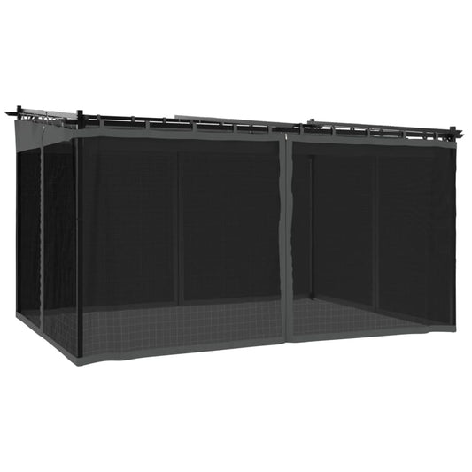 Gazebo with Mesh Walls Anthracite 4x3 m Steel Gazebo with Mesh Walls Anthracite 4x3 m Steel