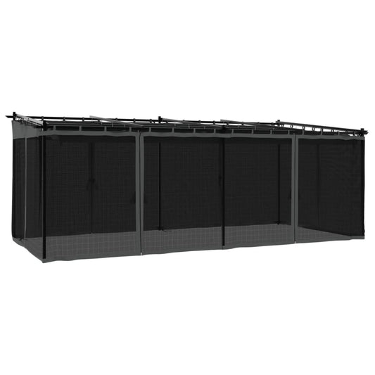Gazebo with Mesh Walls Anthracite 6x3 m Steel Gazebo with Mesh Walls Anthracite 6x3 m Steel