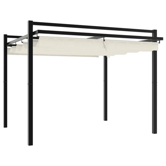 Garden Gazebo with Retractable Roof Cream 3x3 m Aluminium Garden Gazebo with Retractable Roof Cream 3x3 m Aluminium