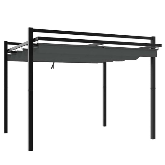 Garden Gazebo with Retractable Roof Anthracite 3x3 m Aluminium Garden Gazebo with Retractable Roof Anthracite 3x3 m Aluminium