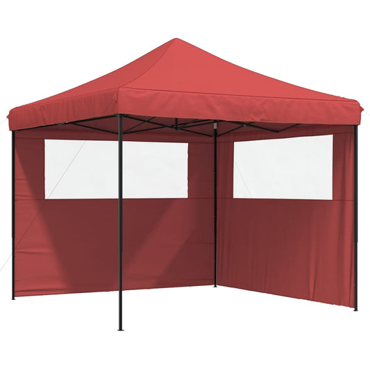 Foldable Party Tent Pop-Up with 2 Sidewalls Burgundy Foldable Party Tent Pop-Up with 2 Sidewalls Burgundy