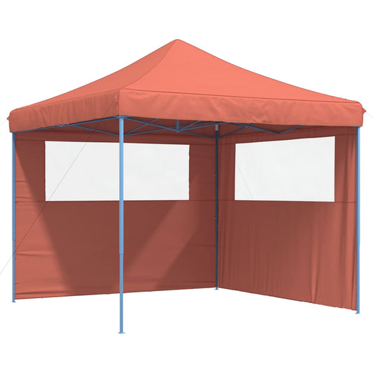 Foldable Party Tent Pop-Up with 2 Sidewalls Terracotta Foldable Party Tent Pop-Up with 2 Sidewalls Terracotta