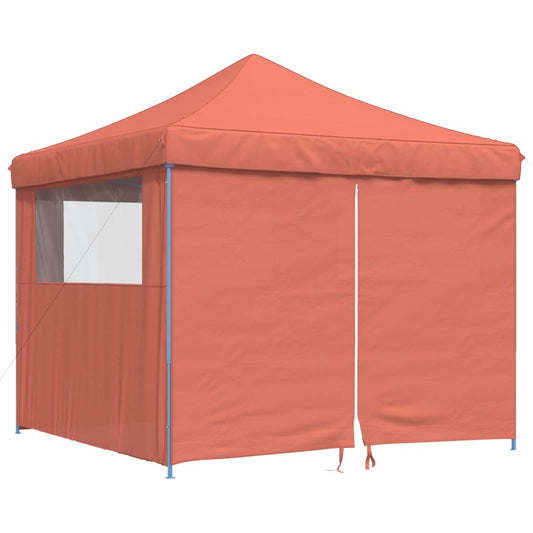 Foldable Party Tent Pop-Up with 4 Sidewalls Terracotta Foldable Party Tent Pop-Up with 4 Sidewalls Terracotta