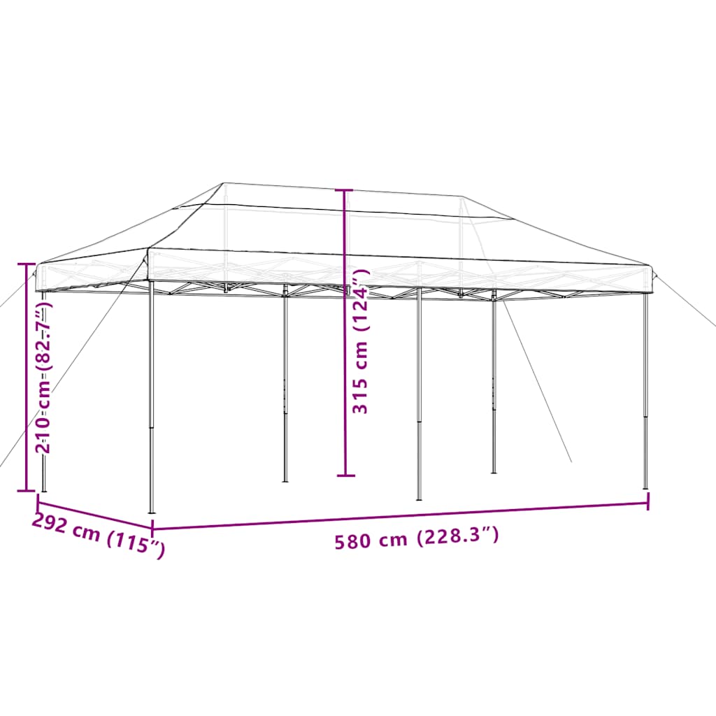 Party Tent | Black | Oxford fabric with PVC coating, Powder-coated steel
