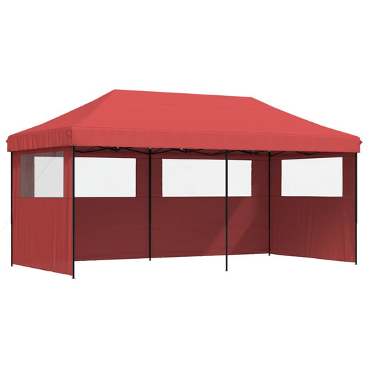 Foldable Party Tent Pop-Up with 3 Sidewalls Burgundy Foldable Party Tent Pop-Up with 3 Sidewalls Burgundy