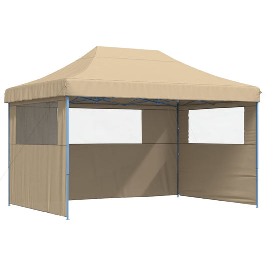 Foldable Party Tent Pop-Up with 3 Sidewalls Beige Foldable Party Tent Pop-Up with 3 Sidewalls Beige