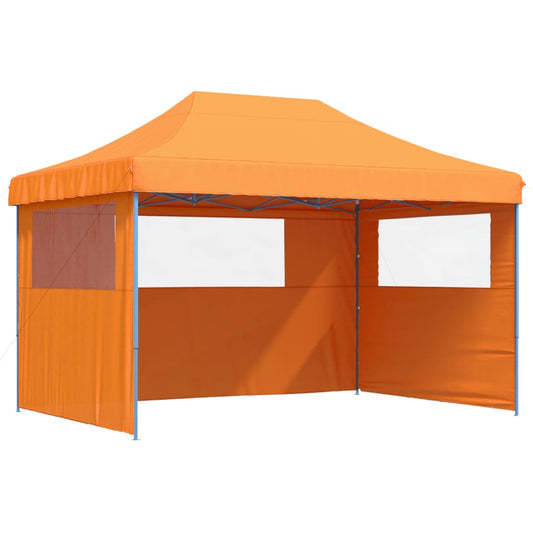 Foldable Party Tent Pop-Up with 3 Sidewalls Orange Foldable Party Tent Pop-Up with 3 Sidewalls Orange