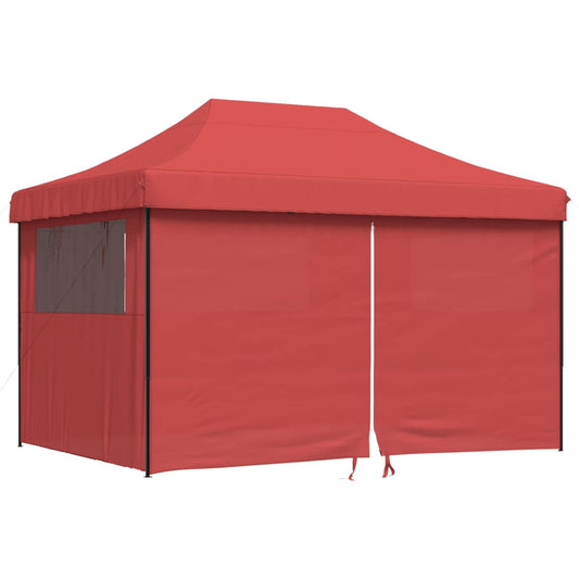 Foldable Party Tent Pop-Up with 4 Sidewalls Burgundy Foldable Party Tent Pop-Up with 4 Sidewalls Burgundy