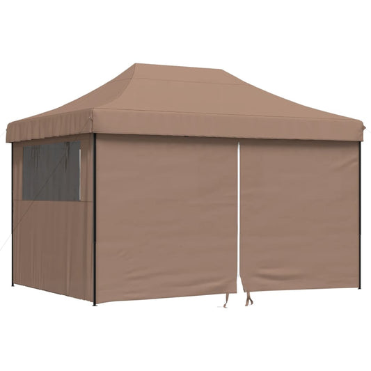Foldable Party Tent Pop-Up with 4 Sidewalls Brown Foldable Party Tent Pop-Up with 4 Sidewalls Brown