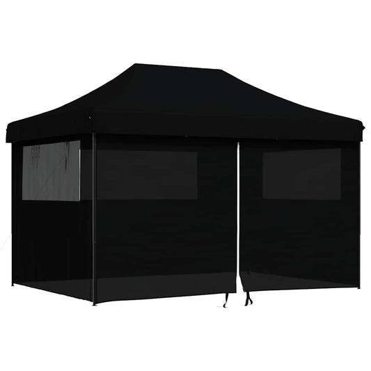 Foldable Party Tent Pop-Up with 4 Sidewalls Black Foldable Party Tent Pop-Up with 4 Sidewalls Black