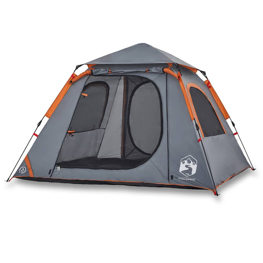 Camping Tent Dome 4-Person Grey and Orange Quick Release Camping Tent Dome 4-Person Grey and Orange Quick Release